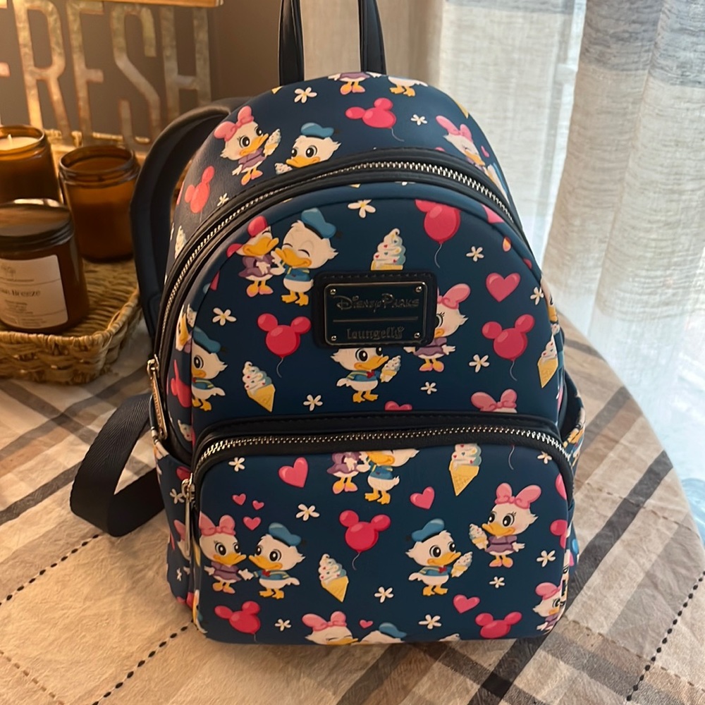 Disney parks loungefly mini backpack Donald Duck Daisy Duck